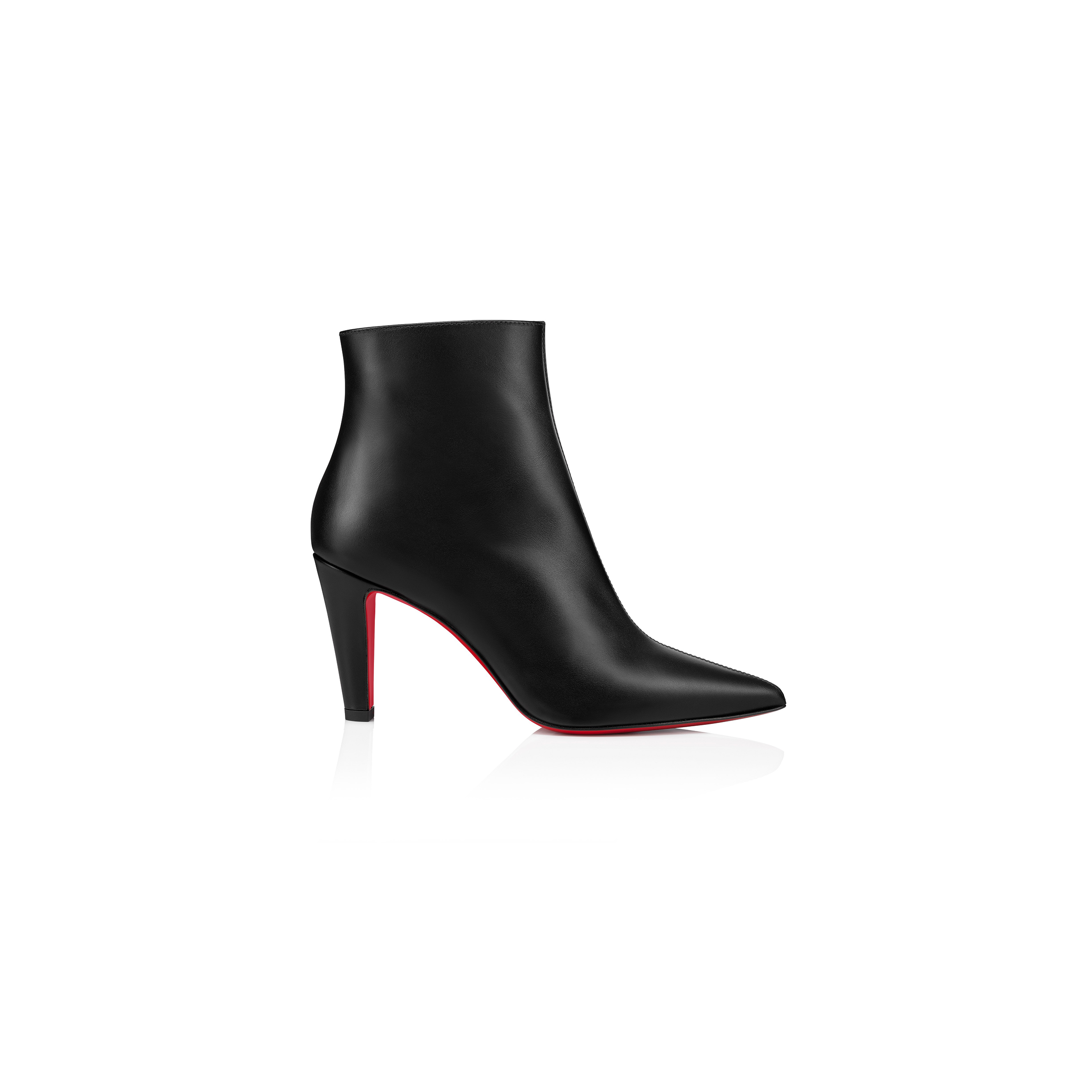 CHRISTIAN LOUBOUTIN VIBELLA BOOTY 85 MM LOW BOOTS-CALF LEATHER-BLACK-WOMEN 1250542BK01